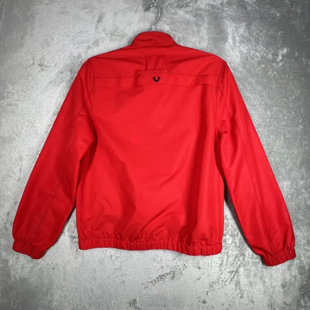 True Religion Jacket Mens Small Red Black Track Jacket Lightweight Street Preppy